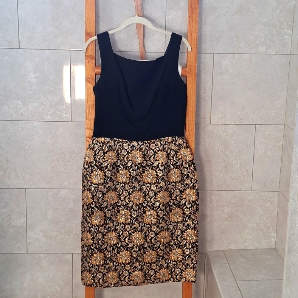 Vintage 1950s Dress with off shoulder, low back with bow.